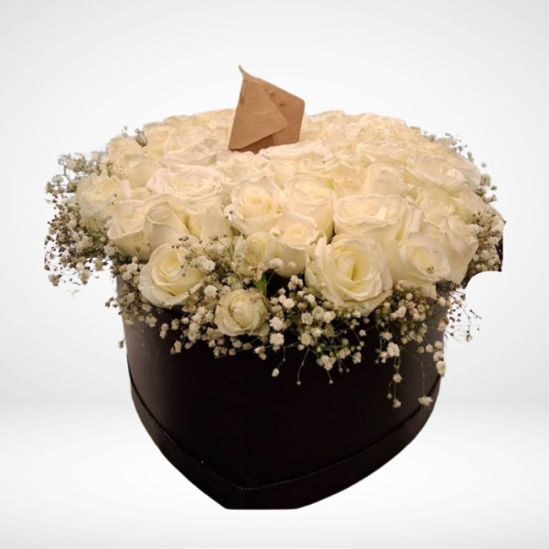 Aşk Kutuda 51 Beyaz Gül